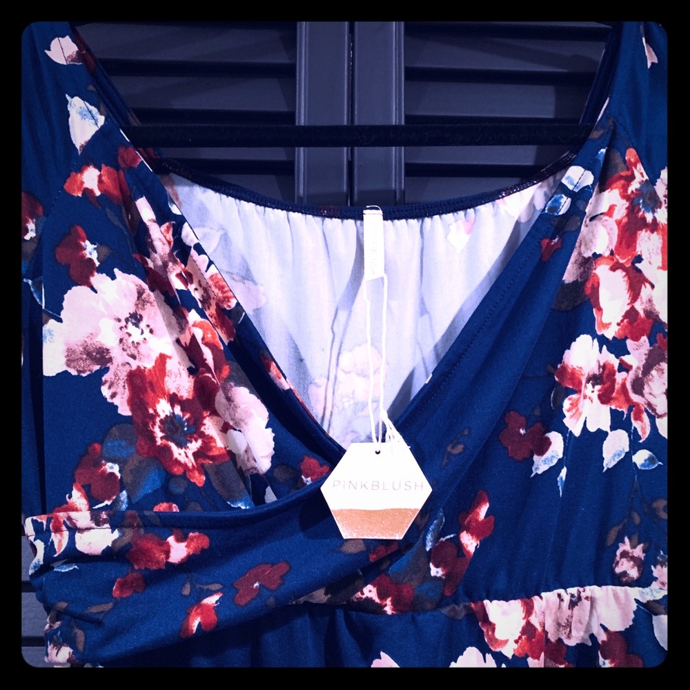 Pink Blush “Floral” Maternity Dress (M)